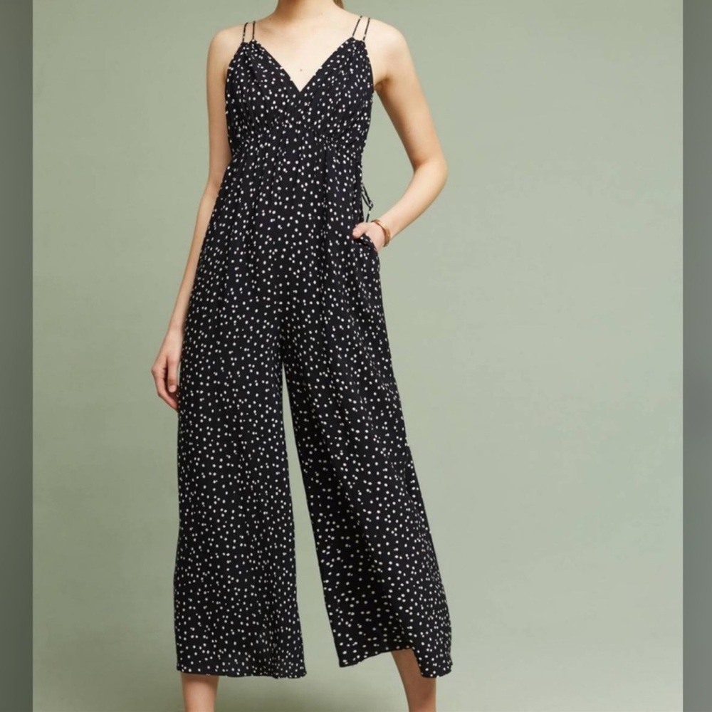 Anthropologie Maeve PolkaDot Jumpsuit Sz 10